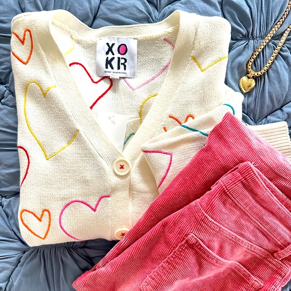 Kerri Rosenthal Multi-color heart cardigan, new - Picture 6 of 6